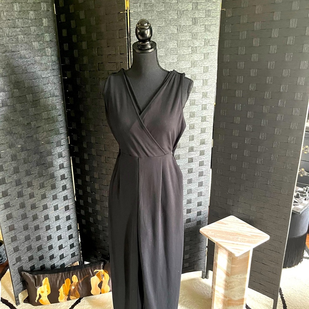Black Wide-legged Cotton Jumpsuit